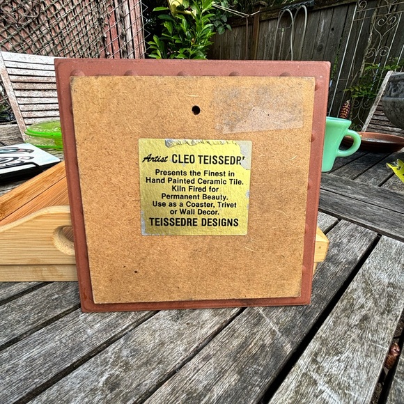 Artist ,Cleo Teissedre Hot Air Balloons Hand Painted Ceramic Tile - Picture 5 of 7